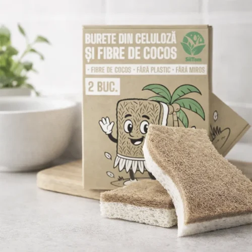 Burete din celuloză și fibre de cocos